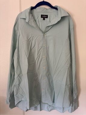 Express Light Mint Green Button-Up Dress Shirt